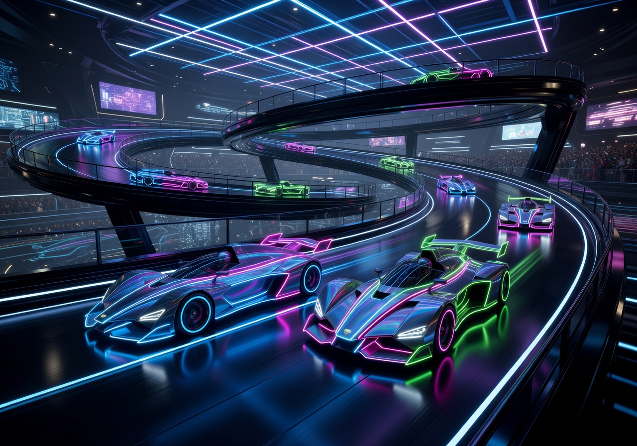 Turbo Rush Slot Futuristic Neon Race Track